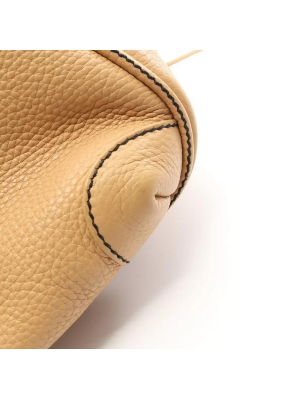 Chanel Handbag Logo Fringe Beige Caviar Leather
